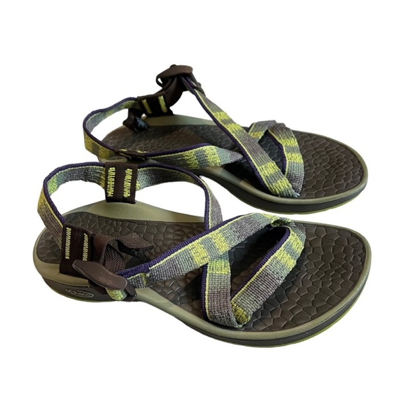 EUC Chacos Green/Gray Strappy Sandals - Picture 2 of 7